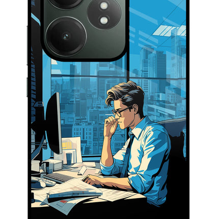 Focused Hustler (AI Generated) Realme GT 6T 5G Glass Case