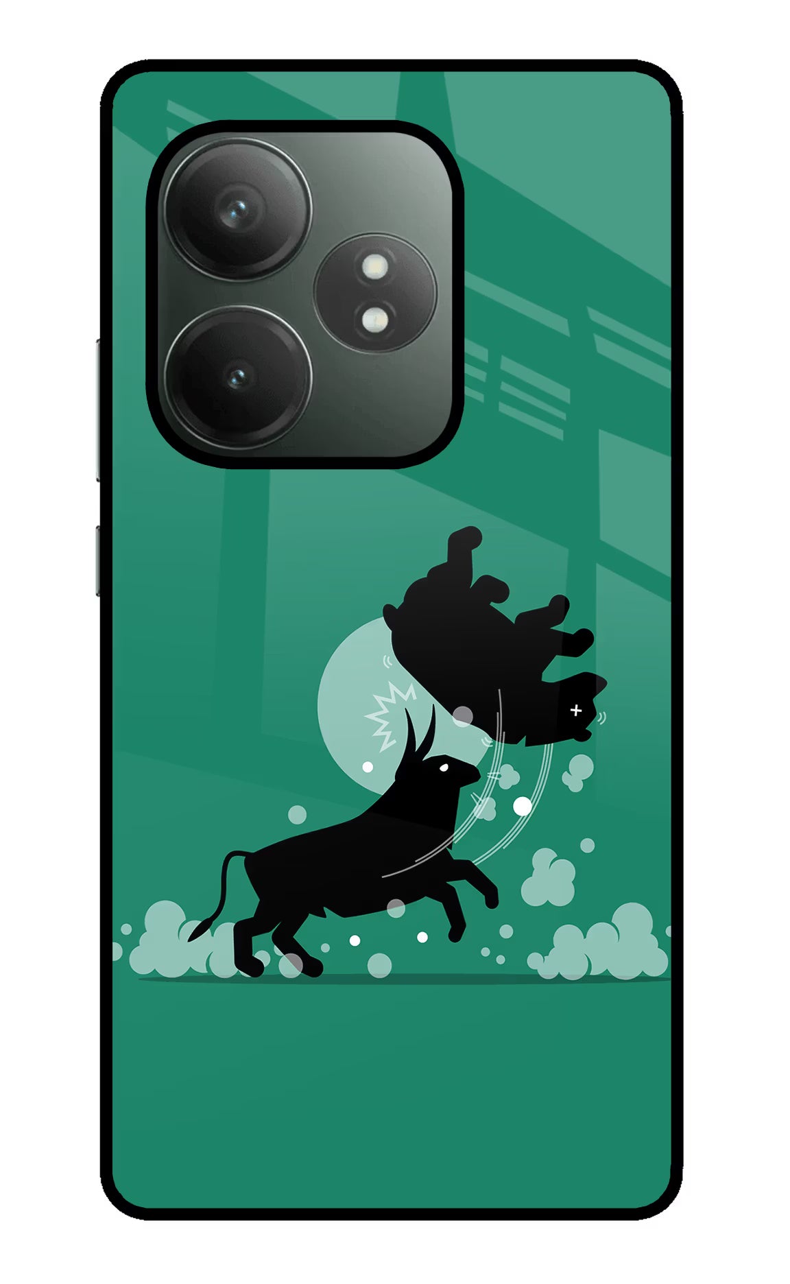 Bull Conqueror Realme GT 6T 5G Glass Case Back Cover by Casekaro