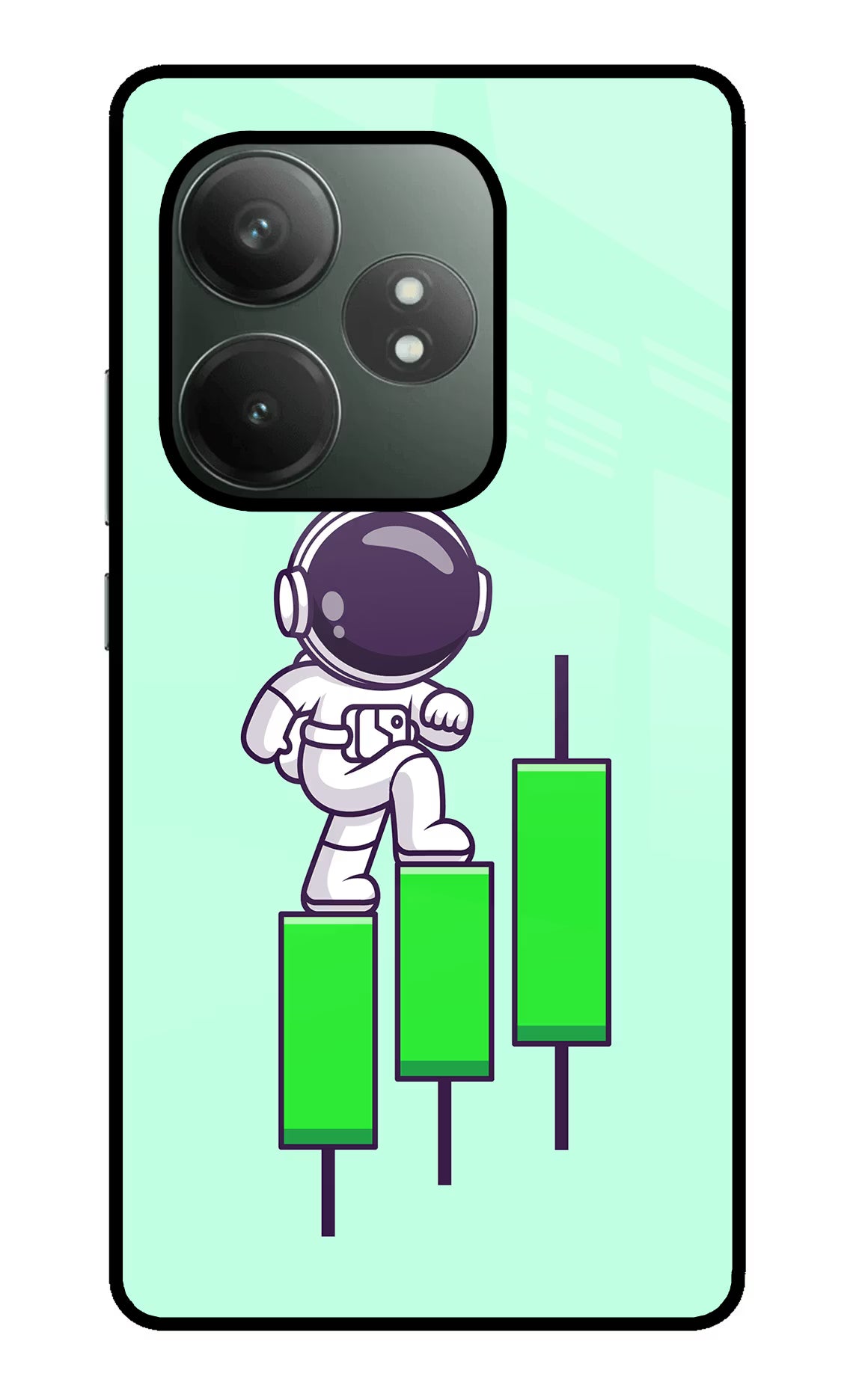 Astronaut Trader Realme GT 6T 5G Glass Case Back Cover by Casekaro