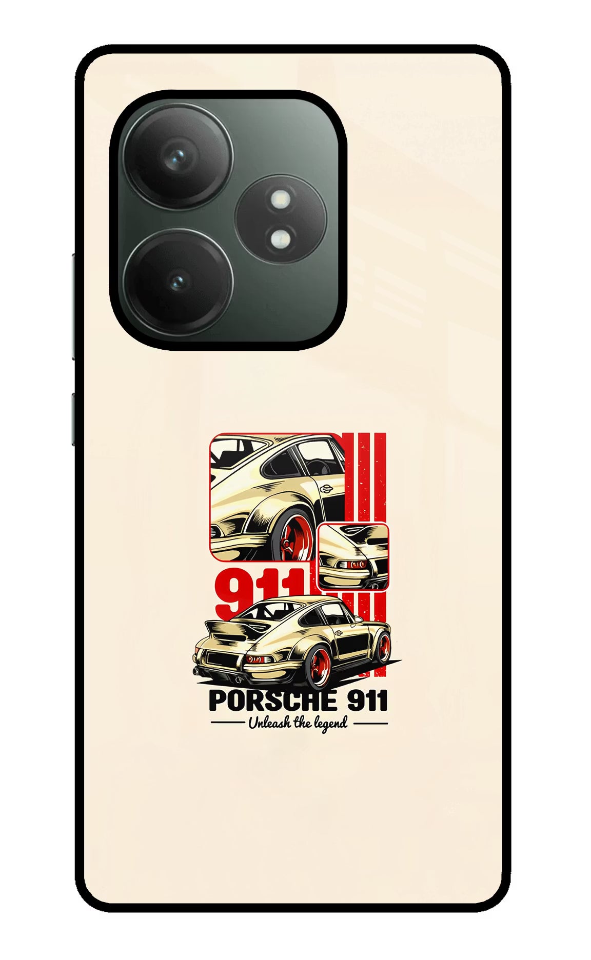 Classic Porsche 911 Realme GT 6T 5G Glass Case Back Cover by Casekaro