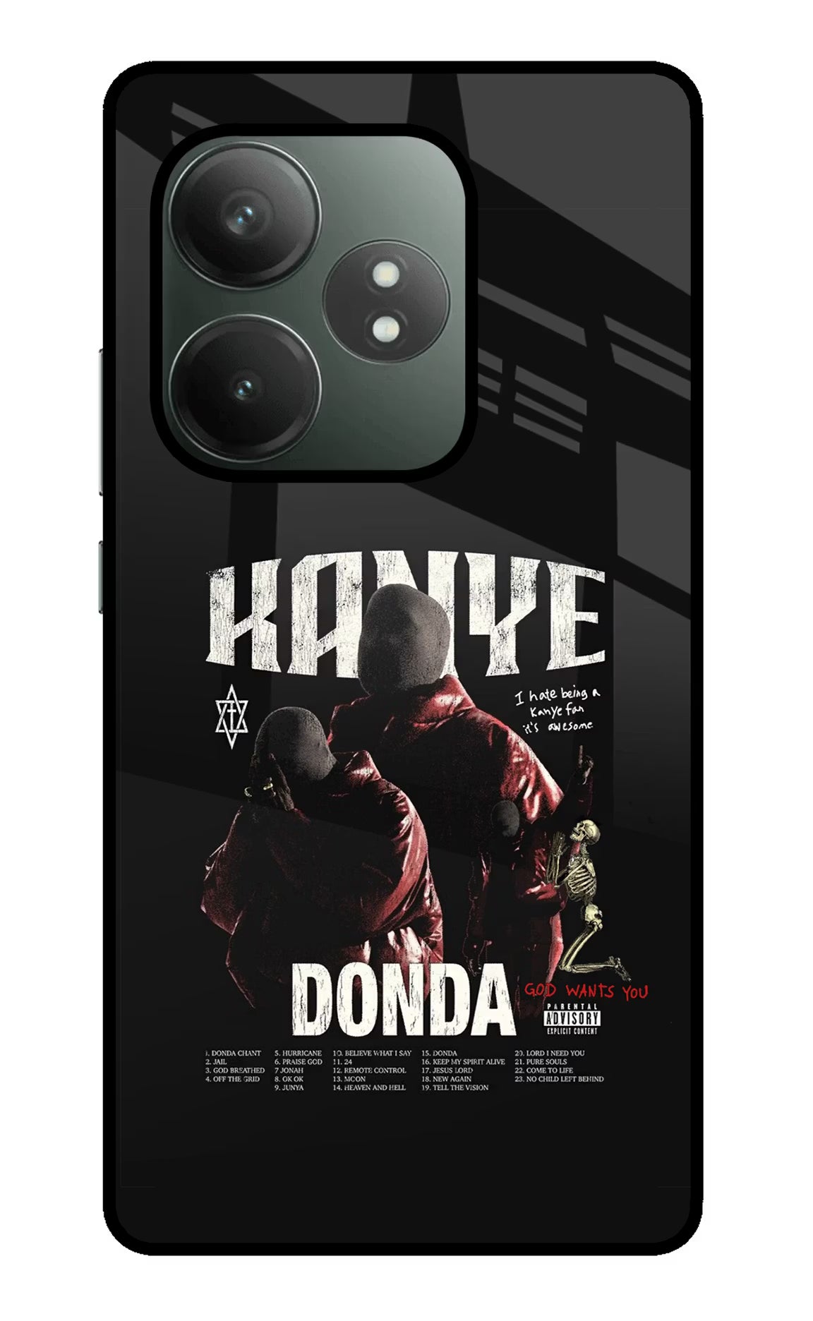 Donda Kanye West Realme GT 6T 5G Glass Case Back Cover by Casekaro