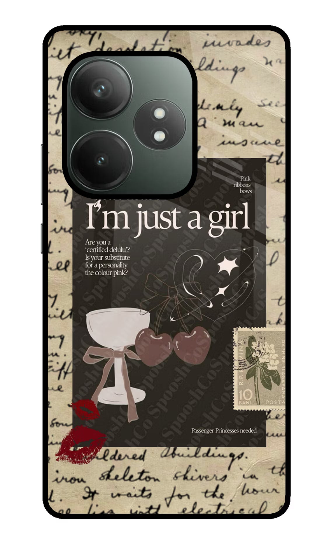 I am just a girl Realme GT 6T 5G Glass Case Back Cover by Casekaro