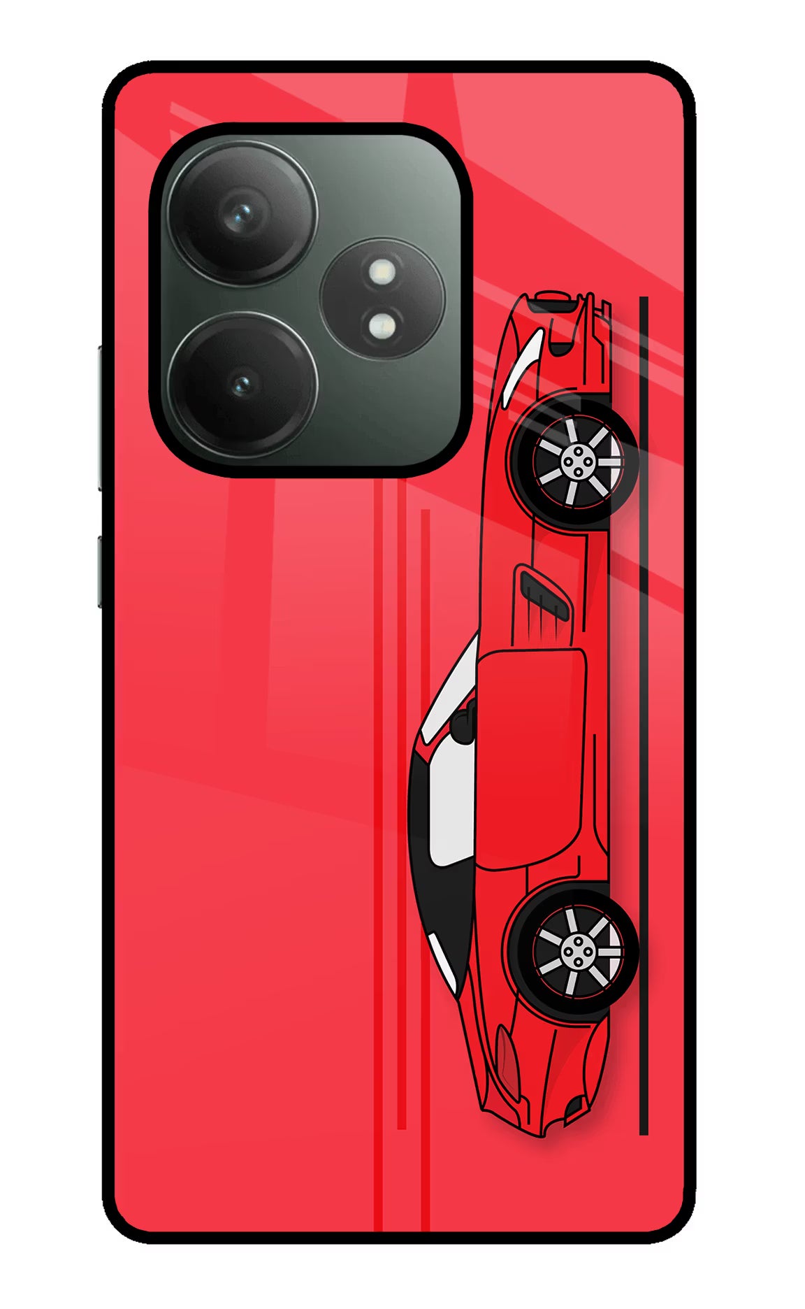 Red Velocity Realme GT 6T 5G Glass Case