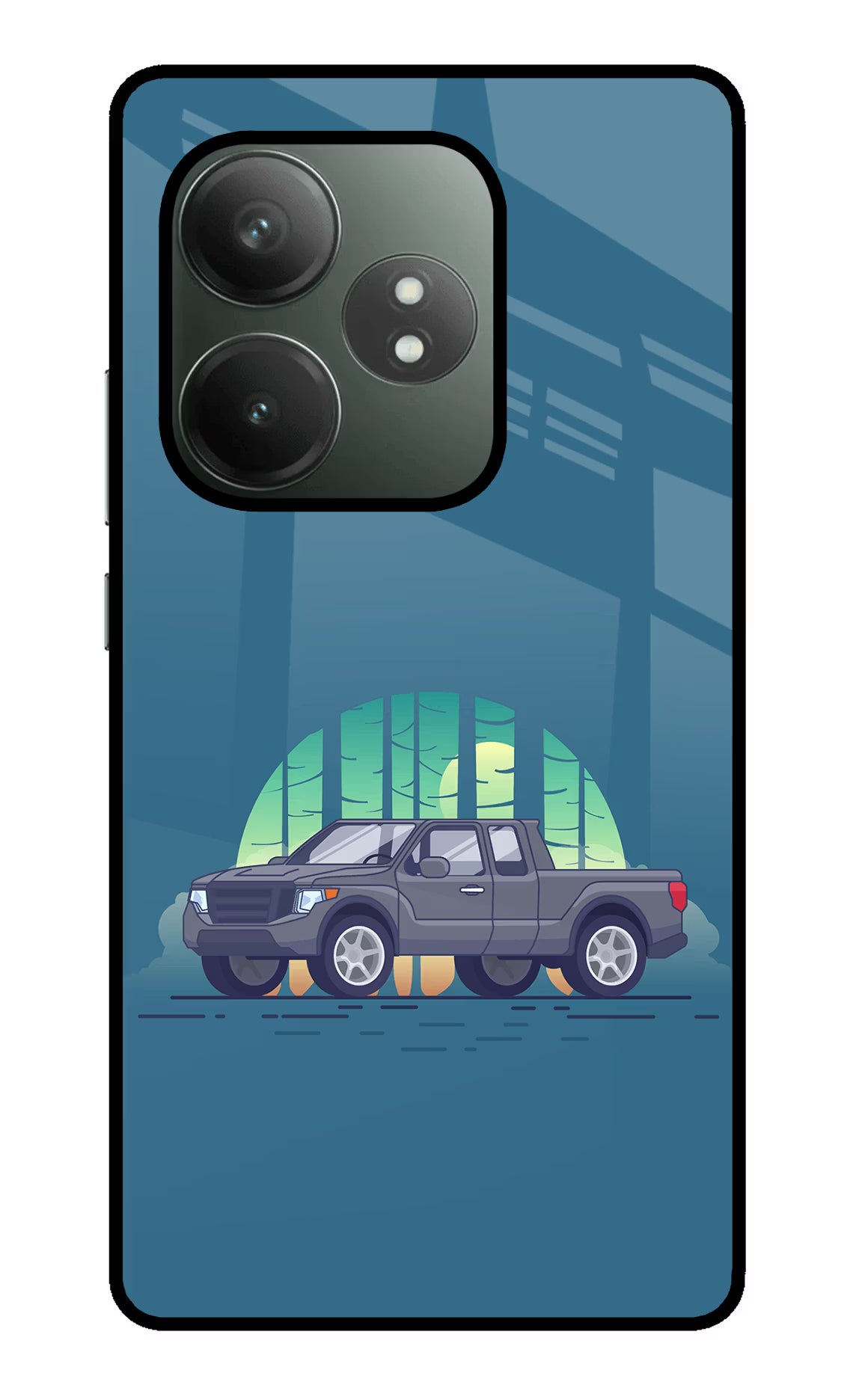 Retro Garage Vibe Realme GT 6T 5G Glass Case Back Cover by Casekaro