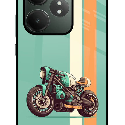 Striped Moto Drift Realme GT 6T 5G Glass Case