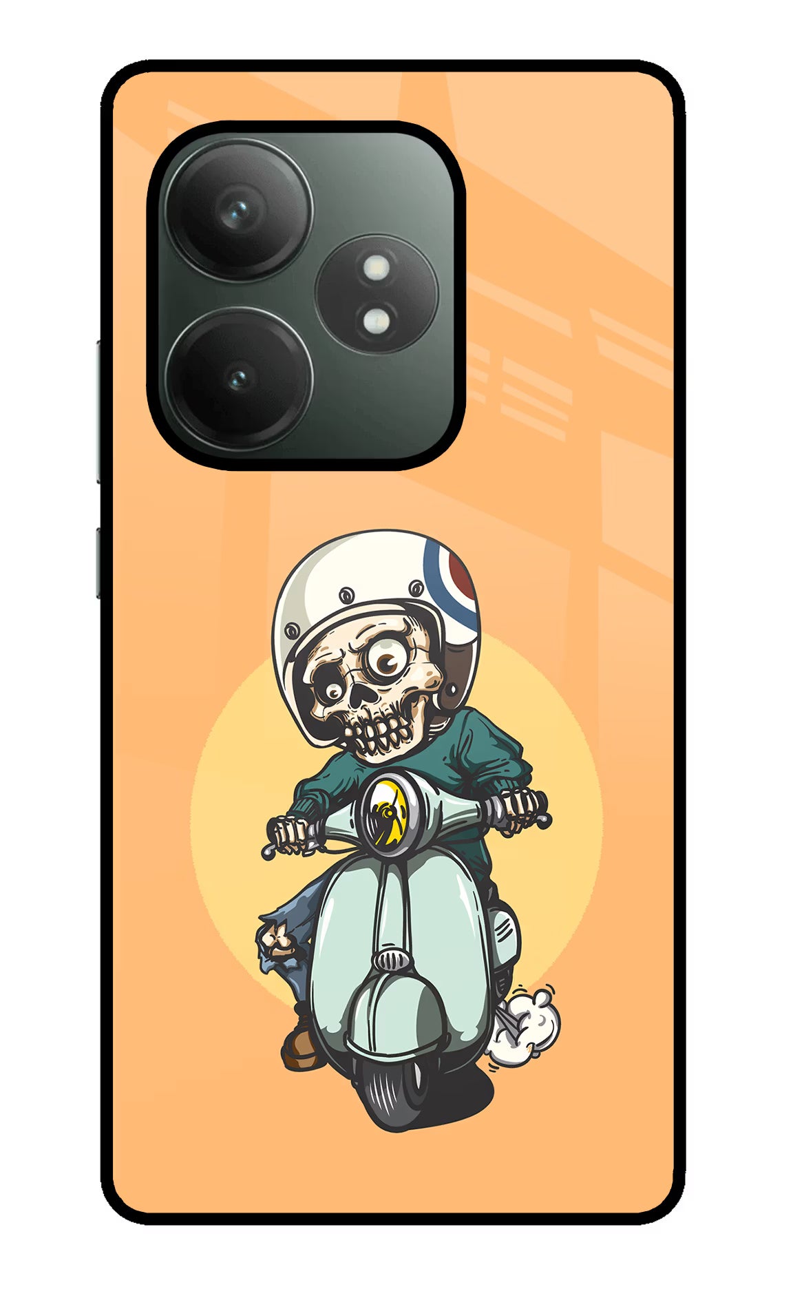 Undead Biker Realme GT 6T 5G Glass Case Back Cover by Casekaro
