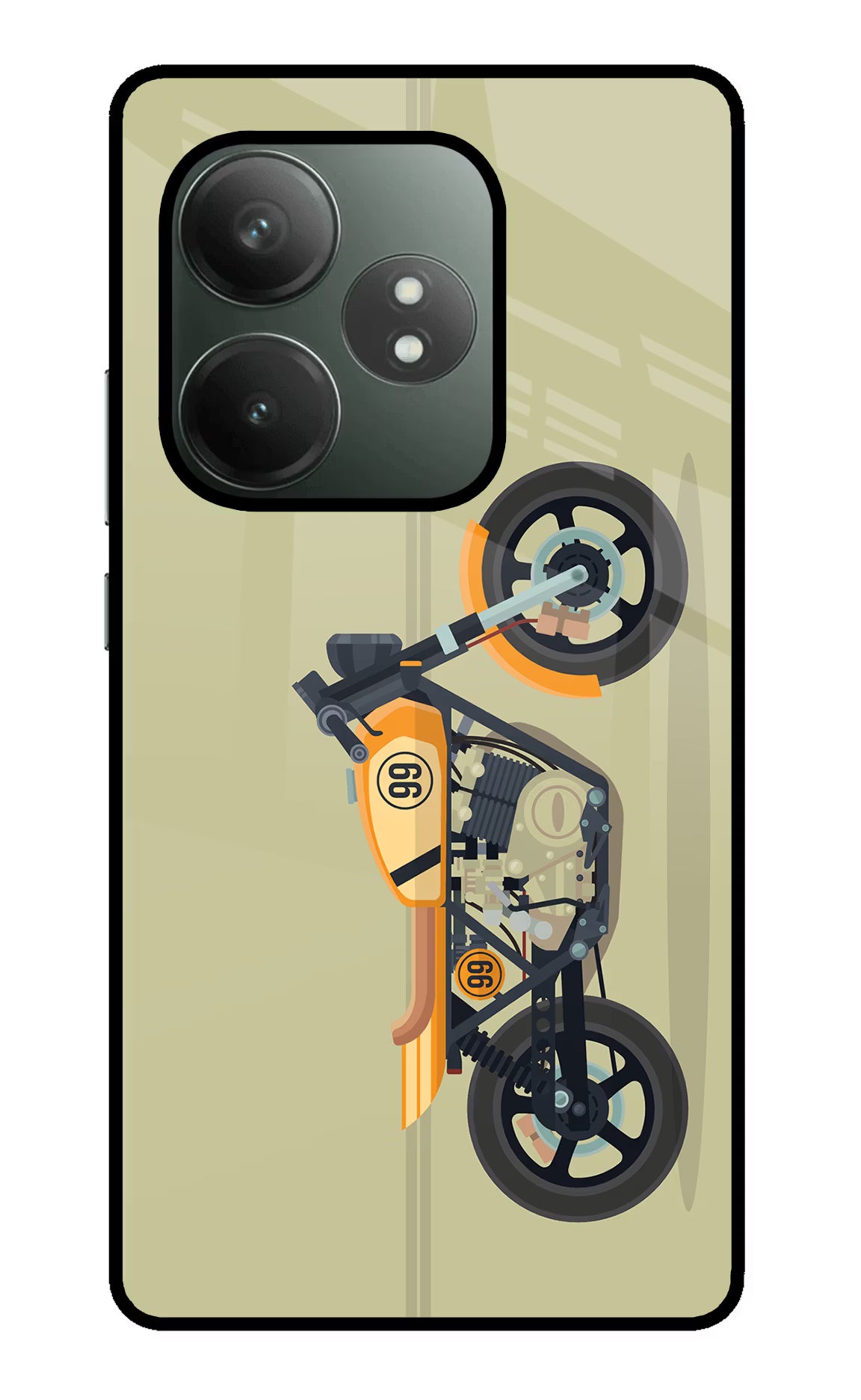 Vertical Speedster Realme GT 6T 5G Glass Case Back Cover by Casekaro