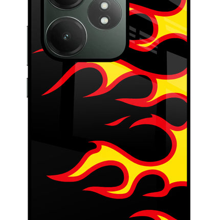 Side Sweep Flames Realme GT 6T 5G Glass Case