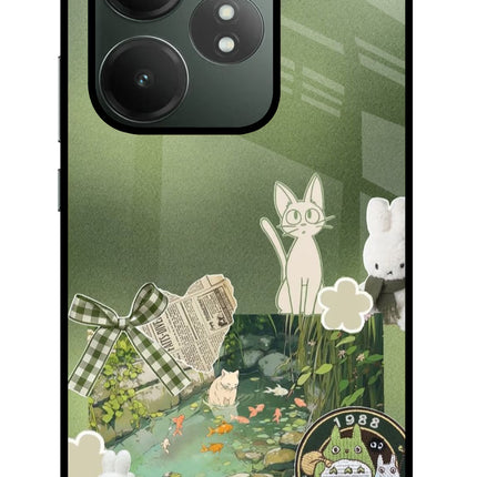Aesthetic anime Realme GT 6T 5G Glass Case