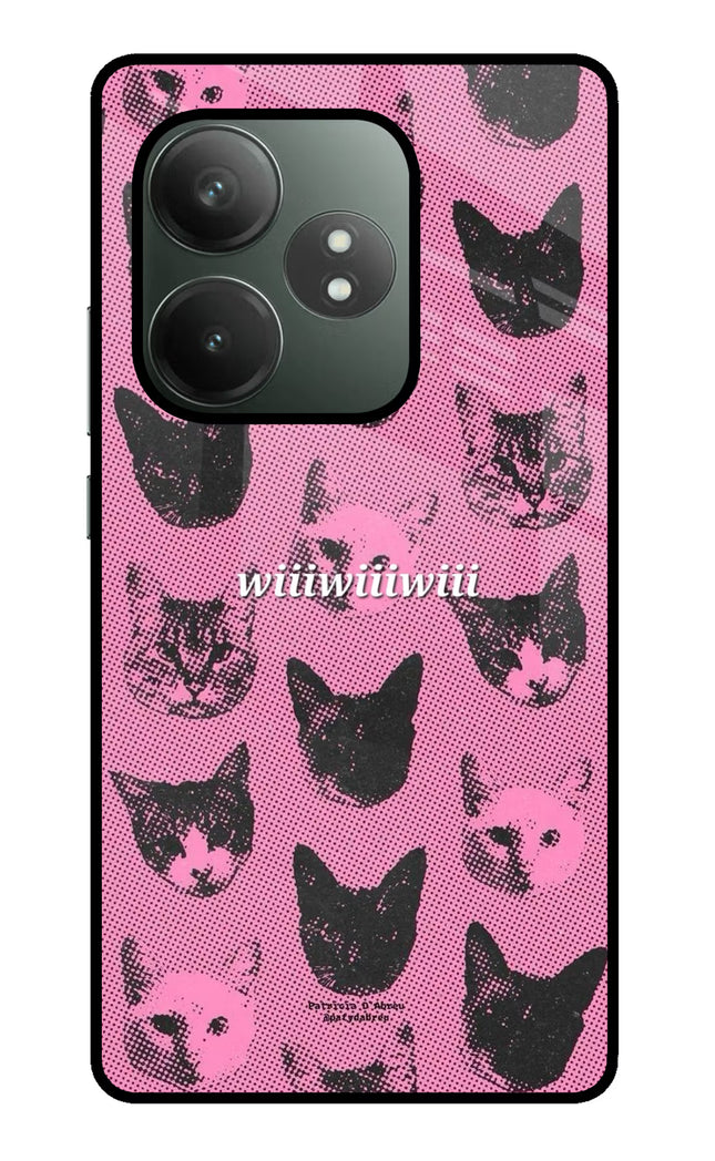 Pink Cats Realme GT 6T 5G Glass Case