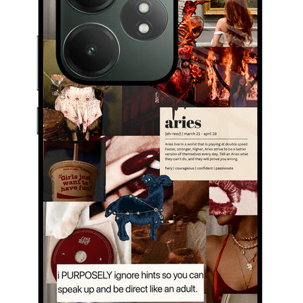 Zodiac Aries Realme GT 6T 5G Glass Case