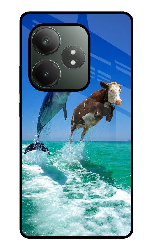 Dolphin vs Cow Realme GT 6T 5G Glass Case