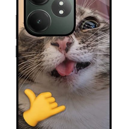 Silly Cat Call Realme GT 6T 5G Glass Case