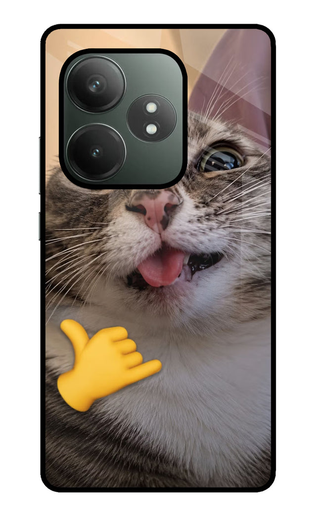 Silly Cat Call Realme GT 6T 5G Glass Case