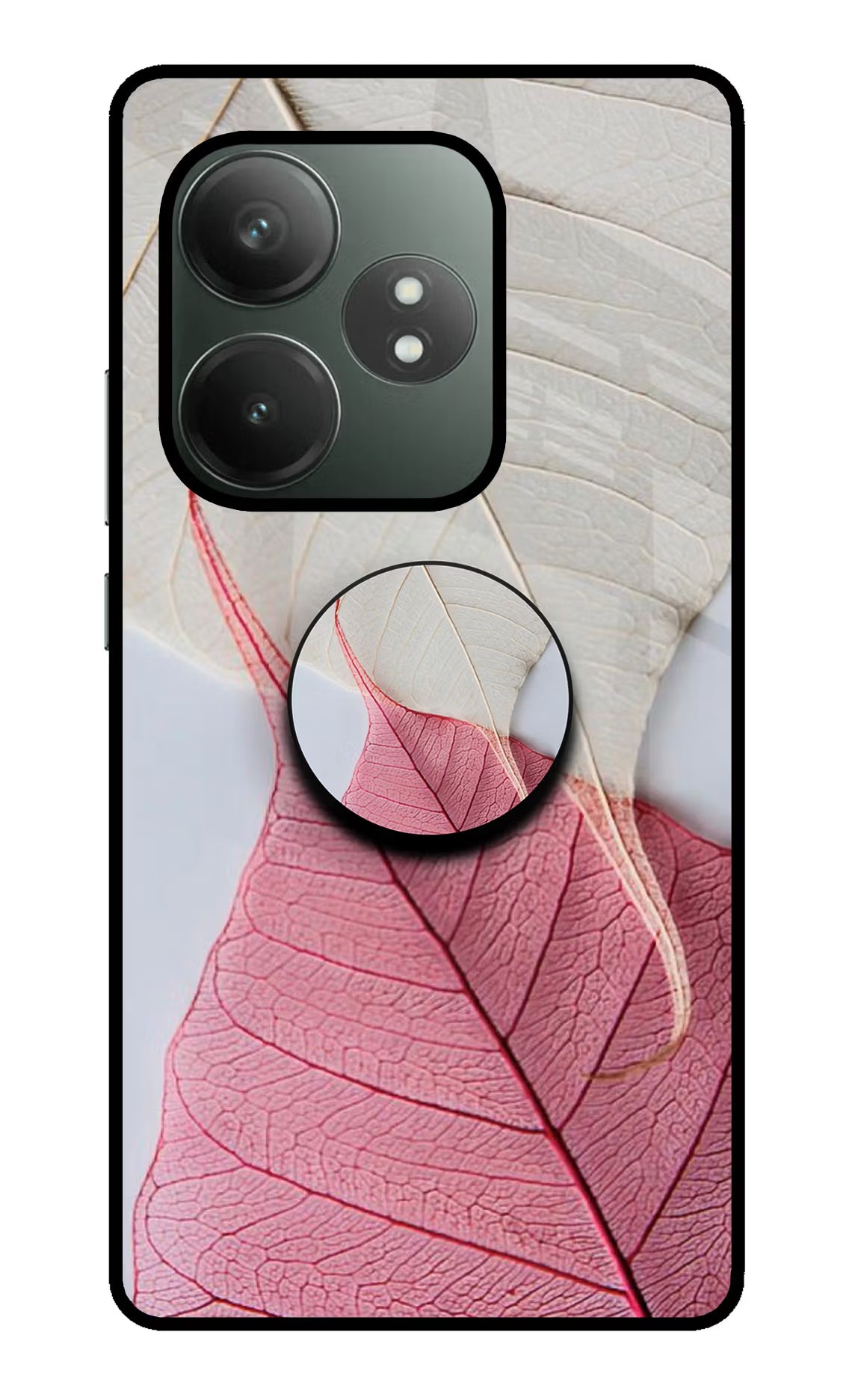 White Pink Leaf Realme GT 6T 5G Pop Case by Casekaro