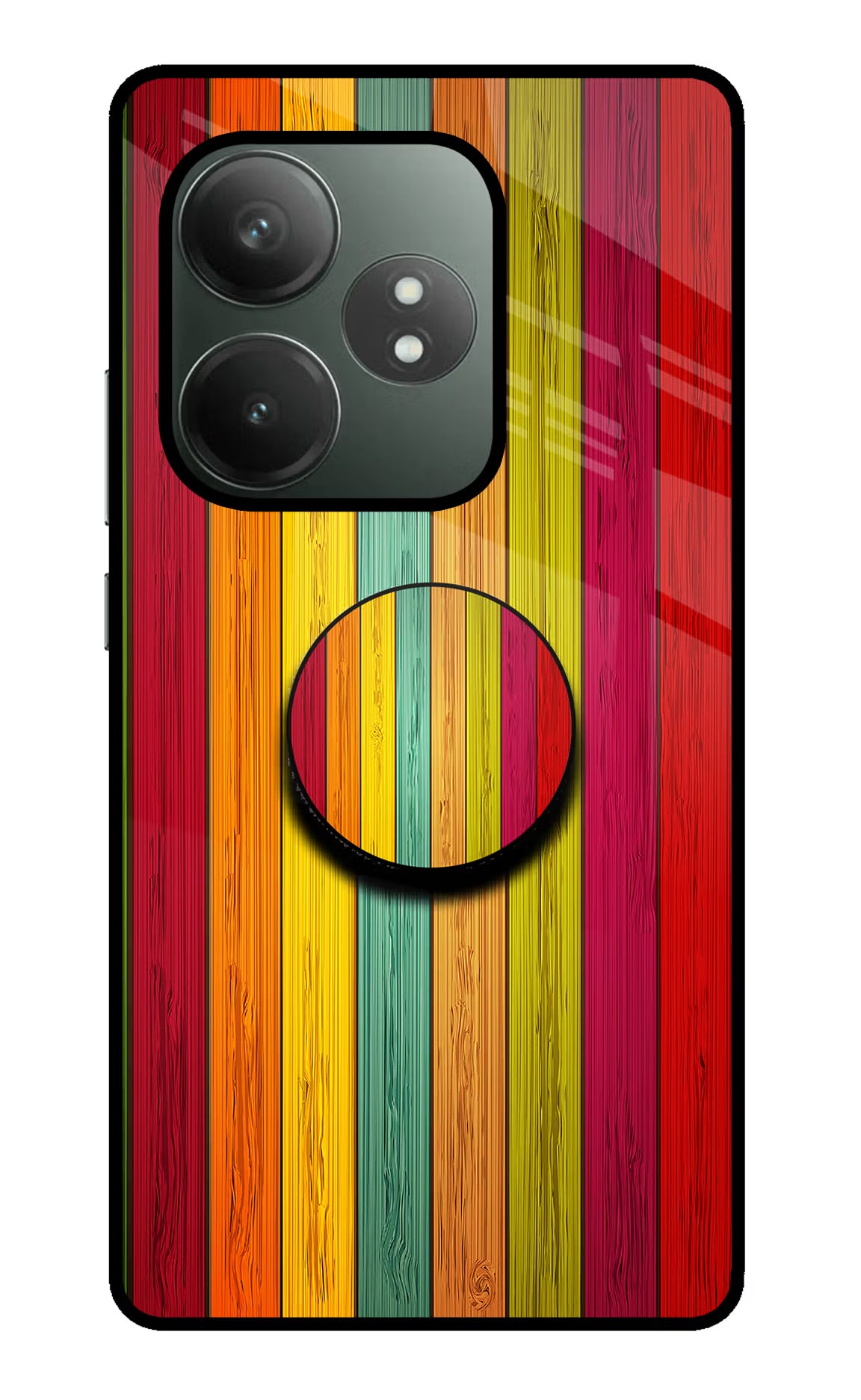 Multicolor Wooden Realme GT 6T 5G Pop Case by Casekaro