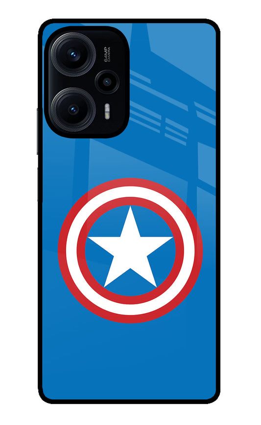 Captain America Logo Poco F5 5G Glass Case