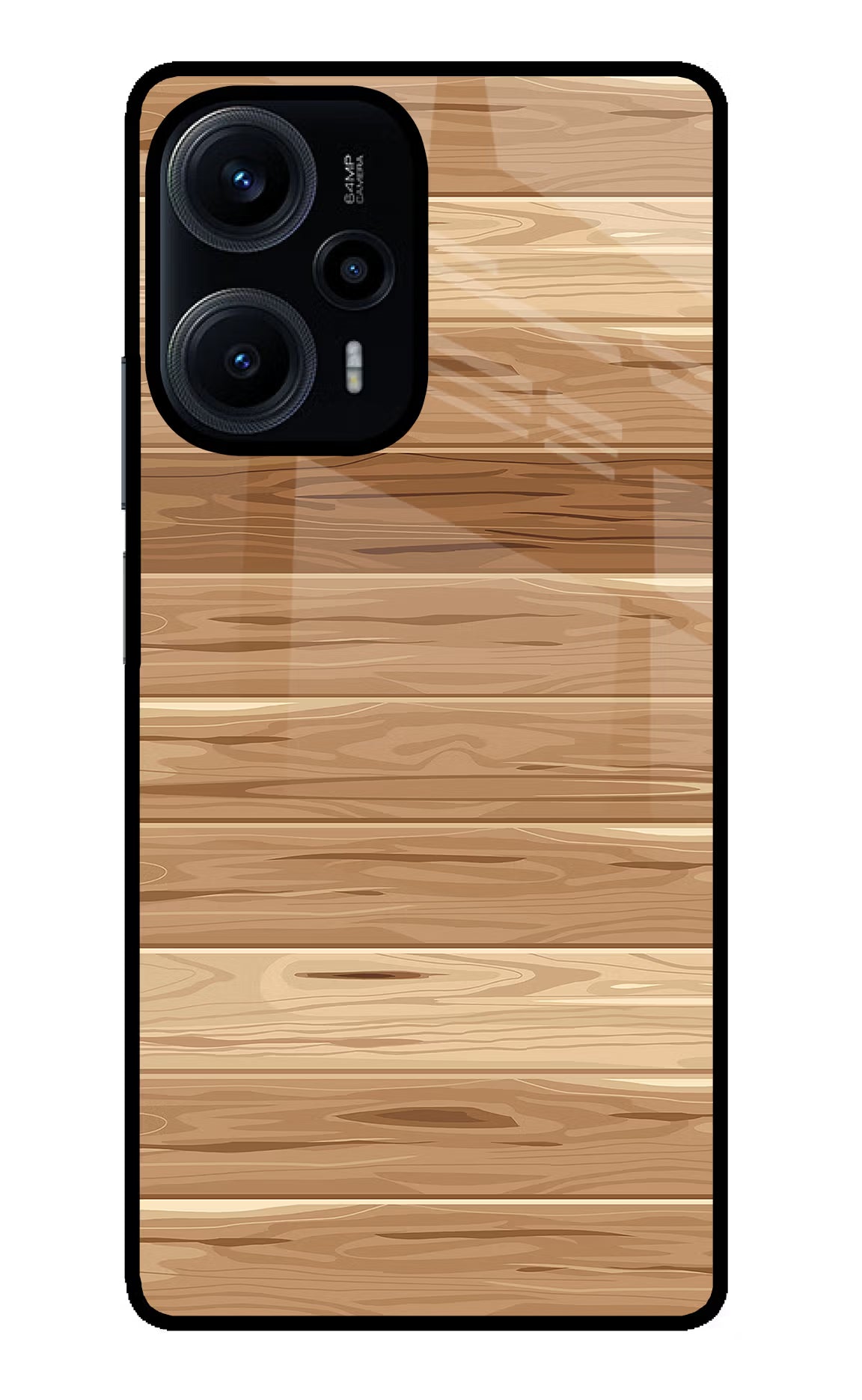 Wooden Vector Poco F5 5G Glass Case Back Cover by Casekaro