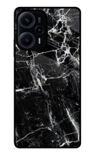 Black Marble Texture Poco F5 5G Glass Case
