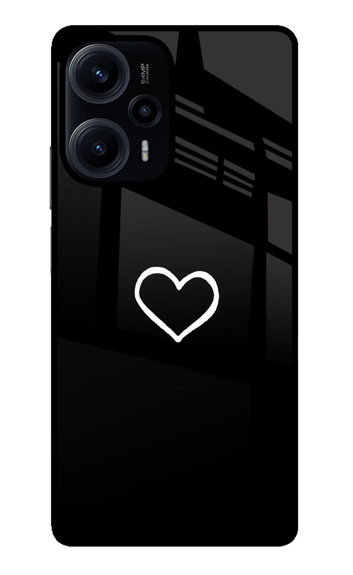 Heart Poco F5 5G Glass Case Back Cover by Casekaro