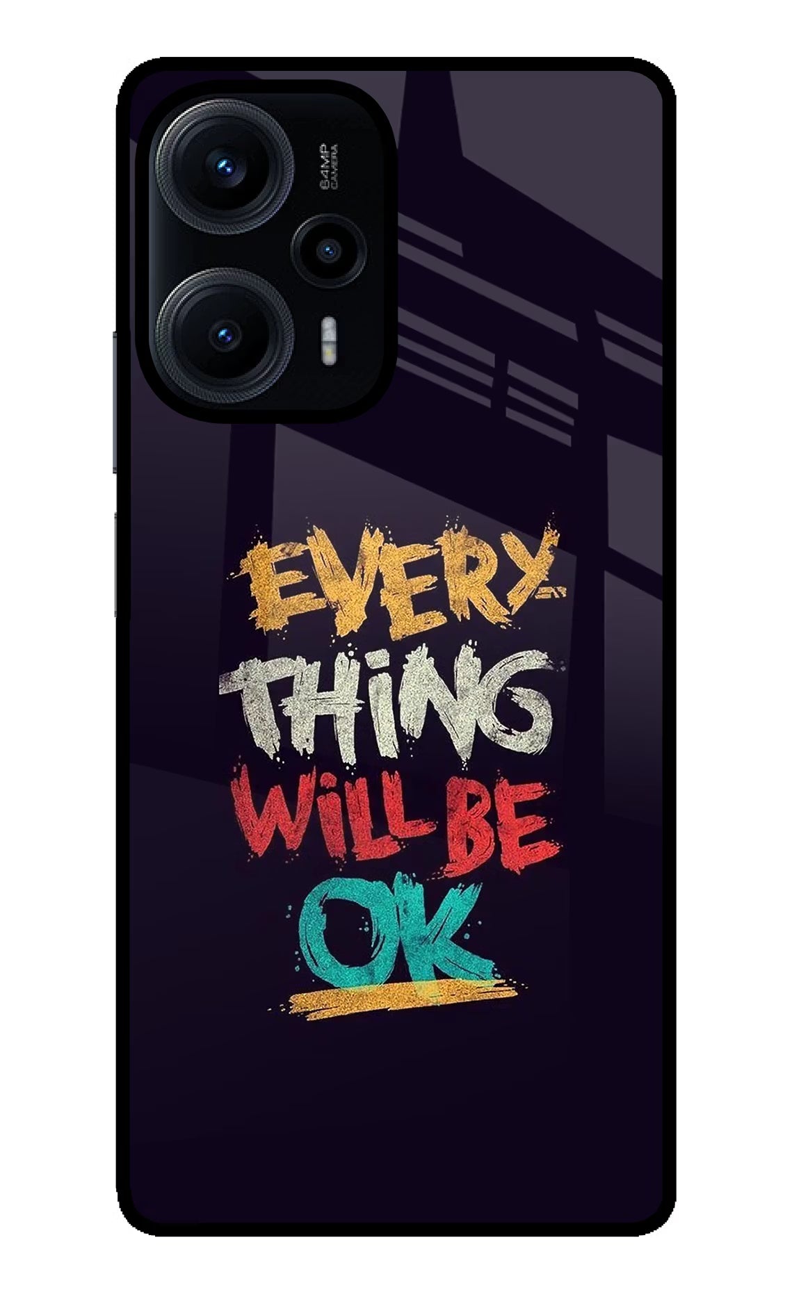 Everything Will Be Ok Poco F5 5G Glass Case Back Cover by Casekaro