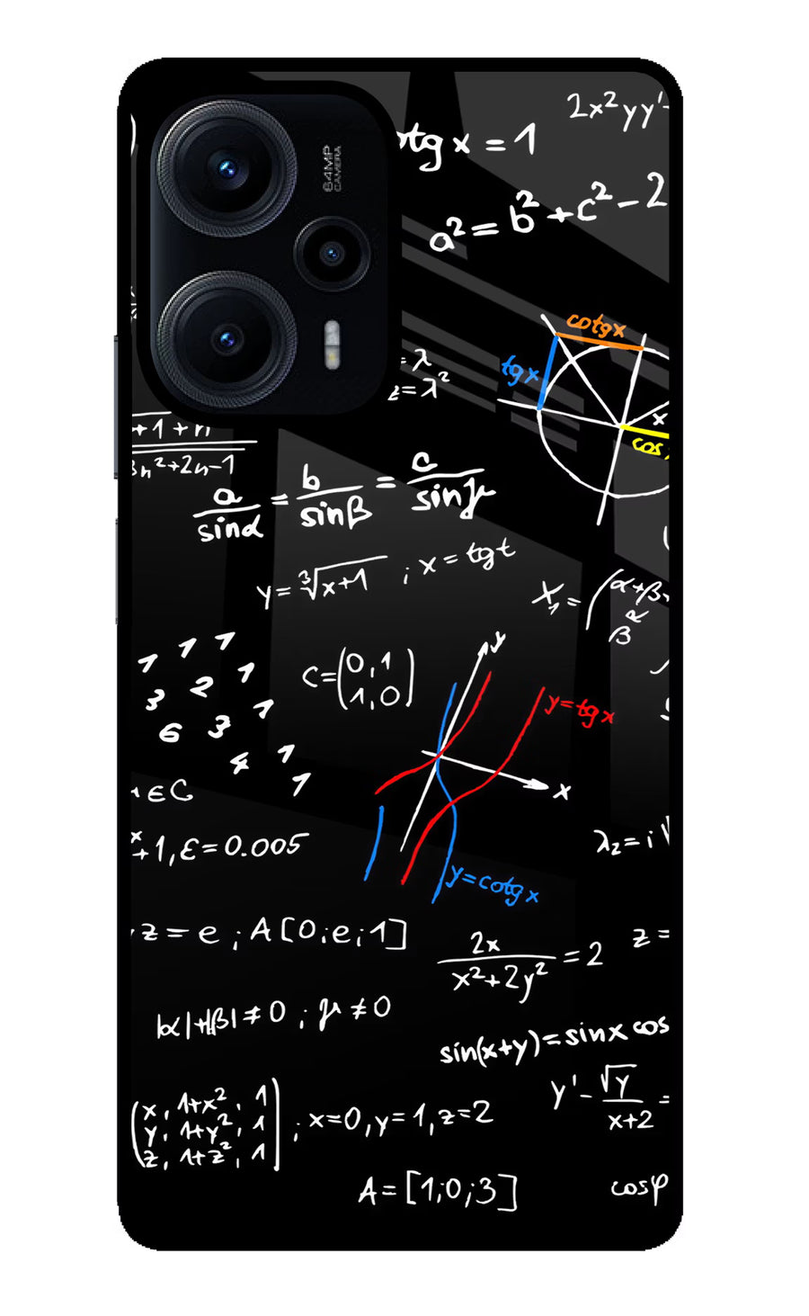 Mathematics Formula Poco F5 5G Back Cover, Glass case