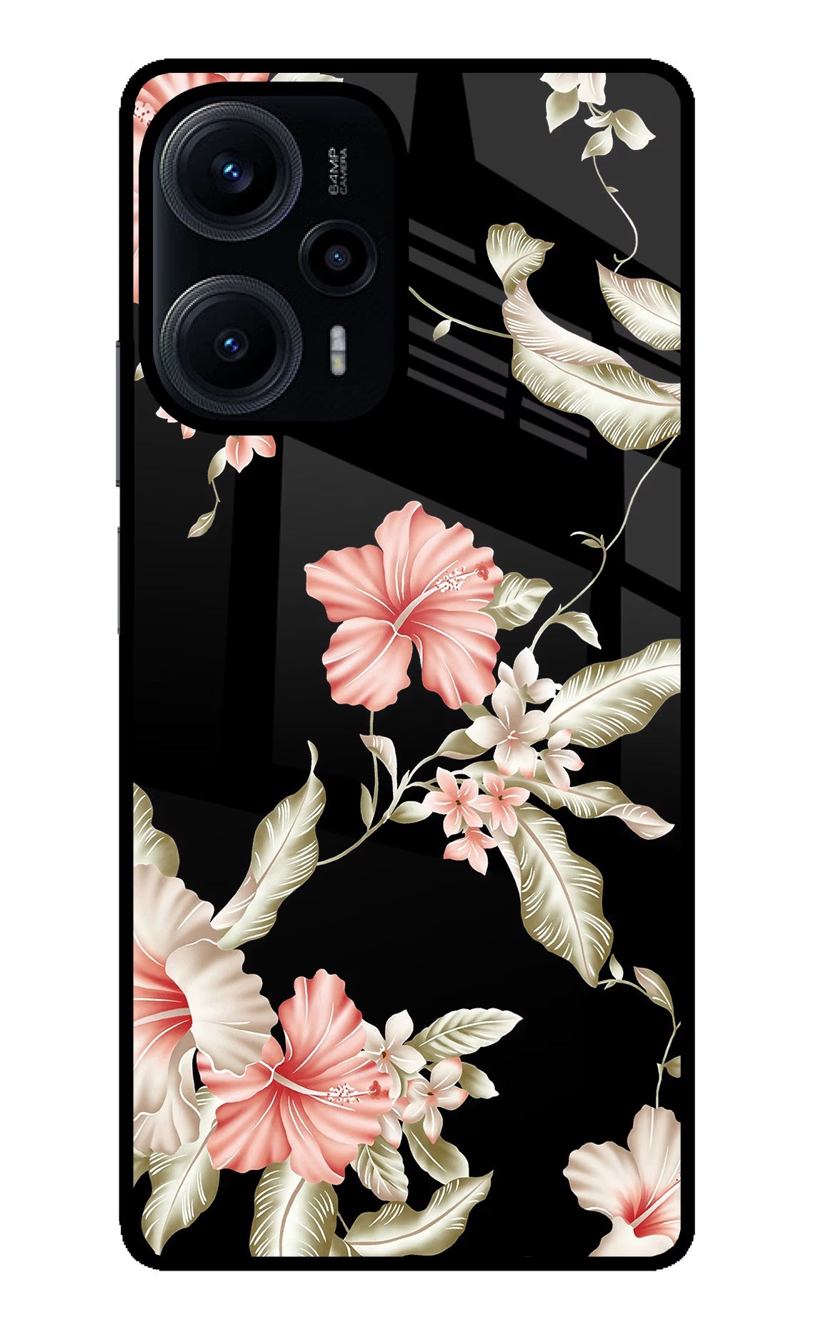 Flowers Poco F5 5G Glass Case Back Cover by Casekaro