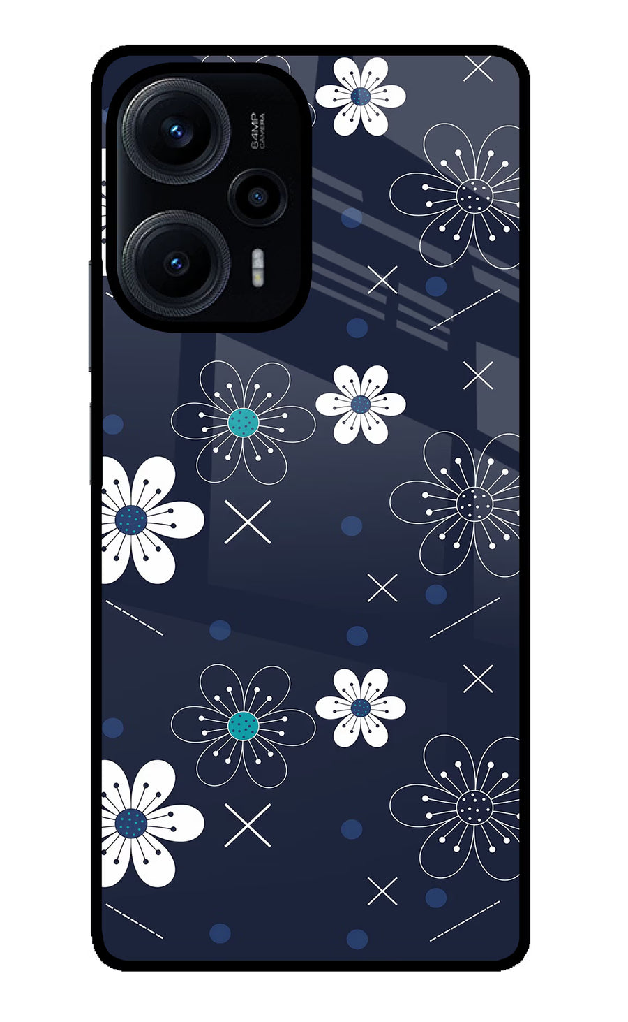 Flowers Poco F5 5G Back Cover, Glass case