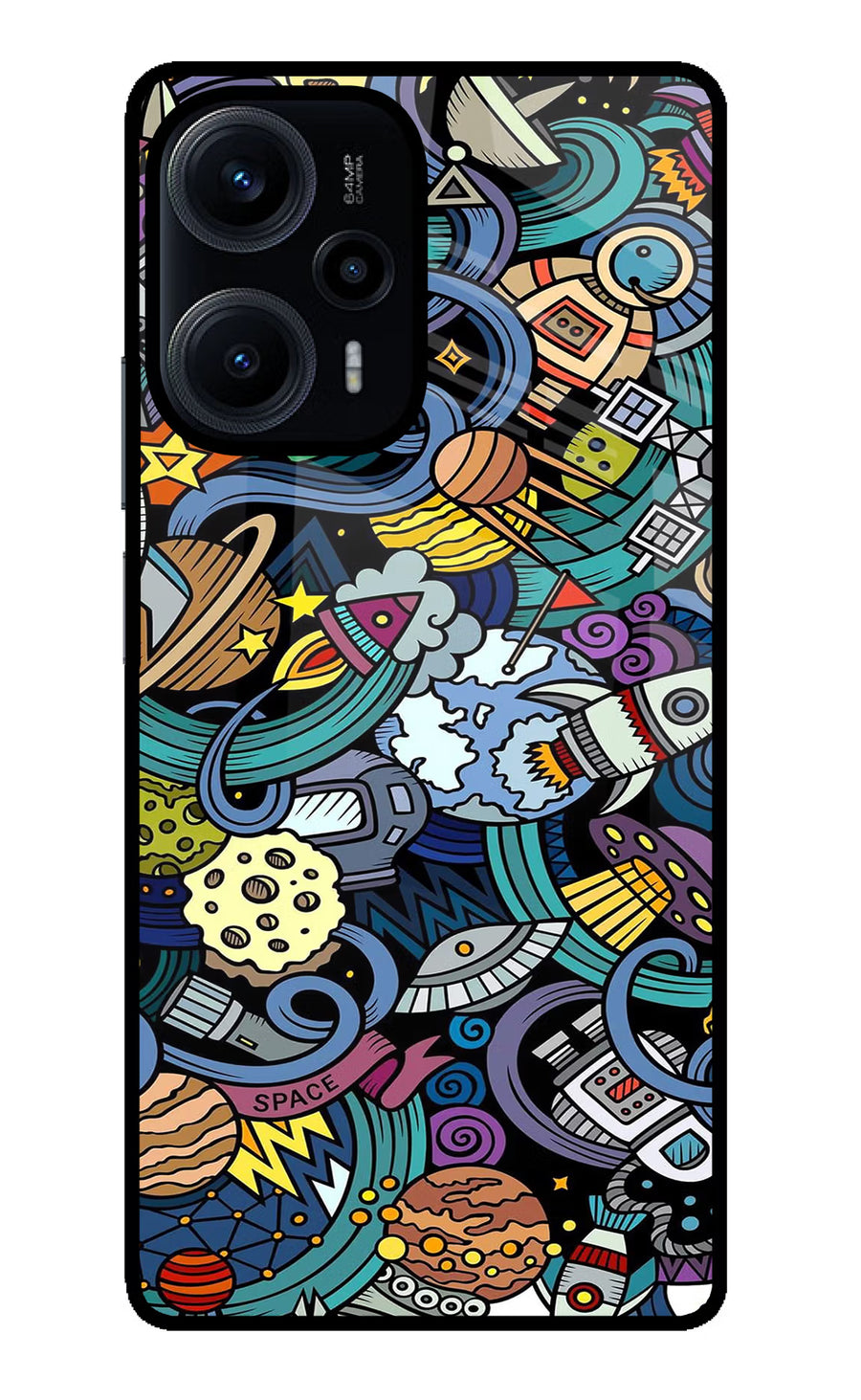 Space Abstract Poco F5 5G Back Cover, Glass case