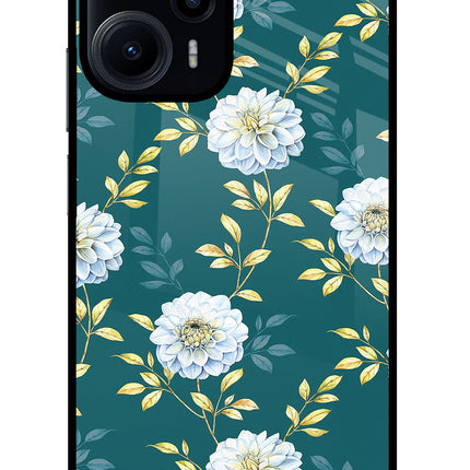 Flowers Poco F5 5G Glass Case
