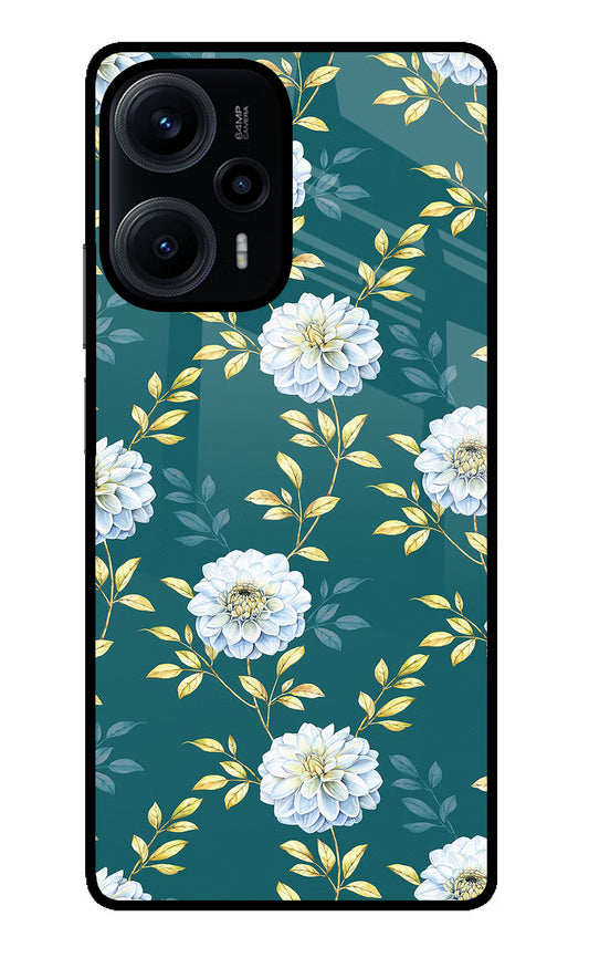Flowers Poco F5 5G Glass Case