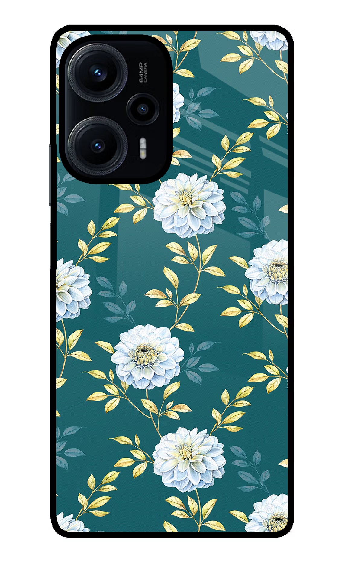 Flowers Poco F5 5G Glass Case Back Cover by Casekaro