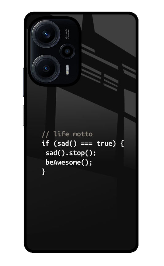 Life Motto Code Poco F5 5G Glass Case