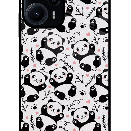 Cute Panda Poco F5 5G Glass Case