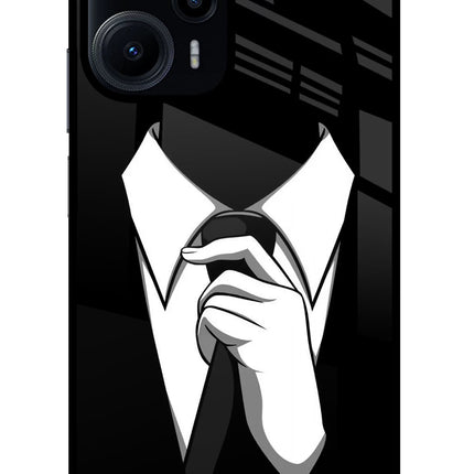 Black Tie Poco F5 5G Glass Case