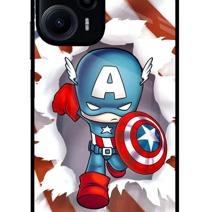 Captain America Poco F5 5G Glass Case