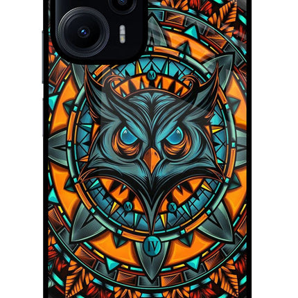 Angry Owl Art Poco F5 5G Glass Case