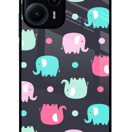 Elephants Poco F5 5G Glass Case