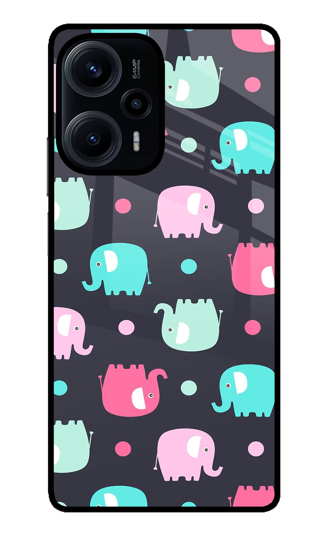 Elephants Poco F5 5G Glass Case