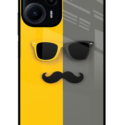 Sunglasses with Mustache Poco F5 5G Glass Case