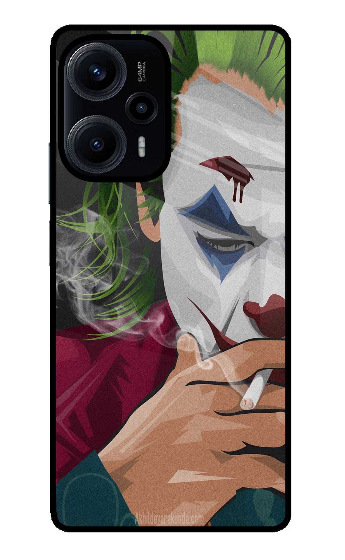 Joker Smoking Poco F5 5G Glass Case Back Cover by Casekaro