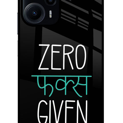 Zero Fucks Given Poco F5 5G Glass Case