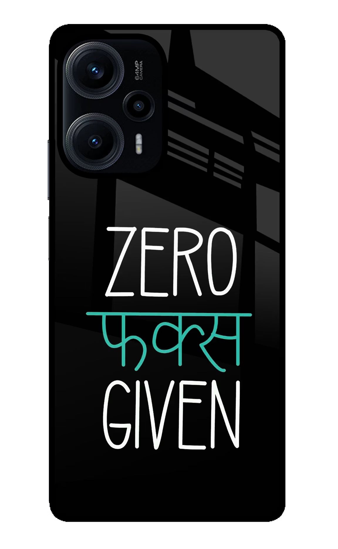 Zero Fucks Given Poco F5 5G Glass Case Back Cover by Casekaro