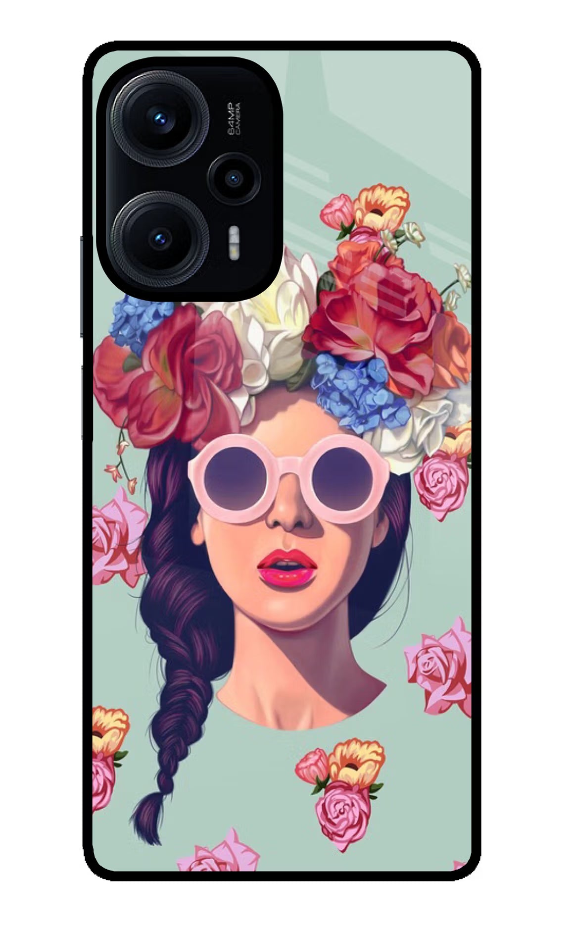 Pretty Girl Poco F5 5G Glass Case Back Cover by Casekaro