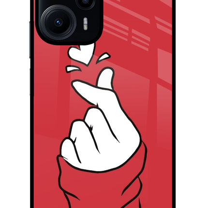 Korean Love Sign Poco F5 5G Glass Case
