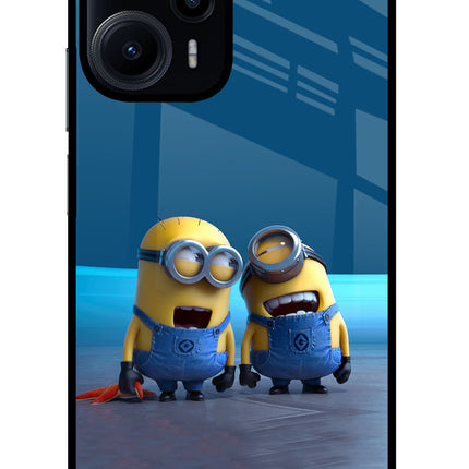 Minion Laughing Poco F5 5G Glass Case