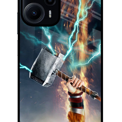Thor Hammer Mjolnir Poco F5 5G Glass Case