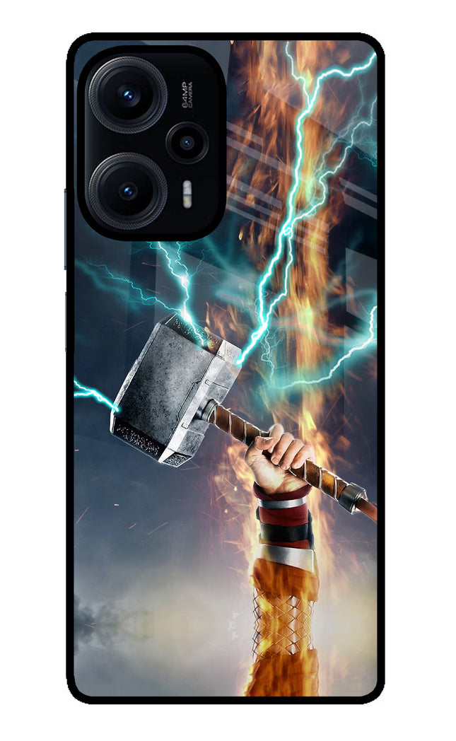 Thor Hammer Mjolnir Poco F5 5G Glass Case