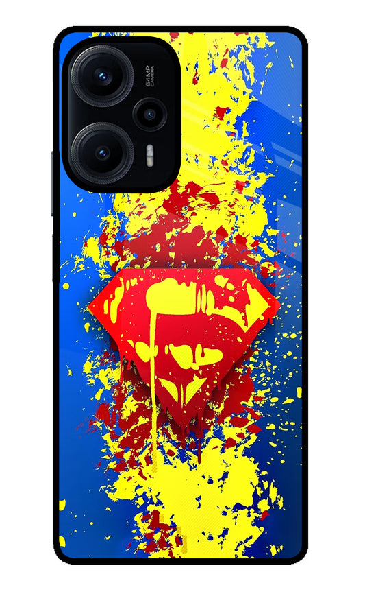 Superman logo Poco F5 5G Glass Case