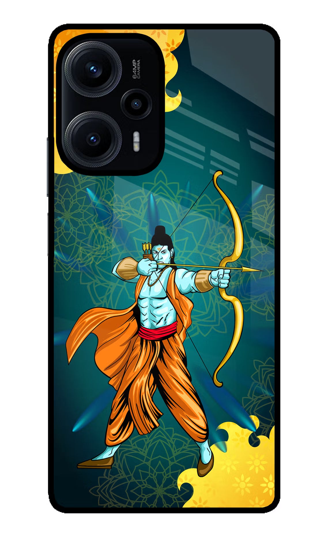 Lord Ram - 6 Poco F5 5G Glass Case Back Cover by Casekaro